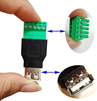 زوج موصل USB 2.0 طرف لولبي 5 سنون (ذكر وأنثى) للاخ...