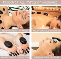 طقم مساج من 16 حجر بازلت ساخن للاسترخاء والشفاء