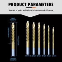 6 قطع طقم ريش دريل كوبلات 3-4-5-6-6.5-8 مللي متر،...