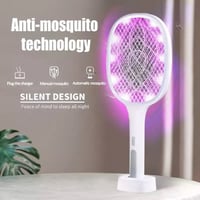 مضرب صاعق البعوض مضاء قابل لإعادة الشحن