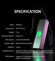 HiBy FC3 MQA دونجل USB DAC لفك تشفير الصوت مضخم صو...