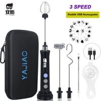 خلاط رغوة الحليب محمول مع شاحن USB فولاذ مقاوم للص...