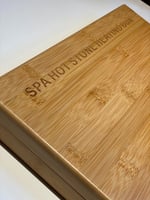 حقيبة تسخين (احجار المساج) من خشب الخيزران مع 16 ق...