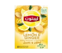 ليبتون شاي الليمون والزنجبيل ٢٠كيس شاهي خال من الك...