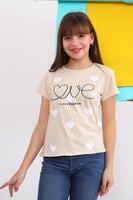 تيشيرت بناتي قطني مطبع تصميم لوف