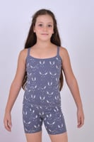 طقم بناتي ملون نقشة