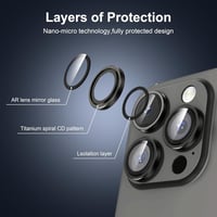 عدسات حماية كاميرا ايفون 15 برو/ برو ماكس سيلفر -...