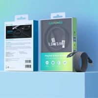 راف باور سلك تايب سي الى تايب سي مغناطيسي نايلون ب...