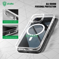 جراب كارا شفاف متوافق مع الشحن اللاسلكي ماج سيف غط...