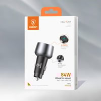 شاحن سيارة سريع بقوة 84 واط بمنفذين تايب سي ومنفذ...