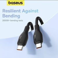 بيسوس كيبل شحن تايب سي تو تايب سي 1.2م 100 واط ابي...