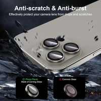 عدسات حماية كاميرا ايفون 15 برو/ برو ماكس تيتانيوم...