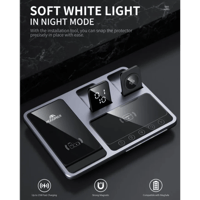 حامل شاحن لاسلكي 4 في 1 لشحن اجهزة متعددة متوافق م...