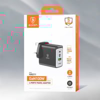 شاحن جداري عالمي 100 واط (2 منفذ تايب سي + USB+ من...