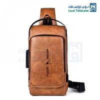 شنطة كتف وظهر للرحلات والسفاري بهاUSB للشحن - بني