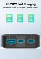 بطارية راف باور بسعة 20000 ملي امبير بقوة 20 واط ب...