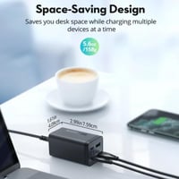 راف باور منصة شحن بقوة 65 واط و 4 منافذ شحن