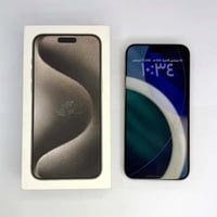 مستعمل - ايفون 15 بروماكس 256GB تيتانيوم طبيعي بطا...