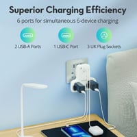 شاحن جداري راف باور بايونير 3 مداخل طاقه ثلاثيه مع...