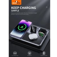 حامل شاحن لاسلكي 4 في 1 لشحن اجهزة متعددة متوافق م...