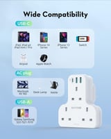 شاحن جداري راف باور بايونير 3 مداخل طاقه ثلاثيه مع...