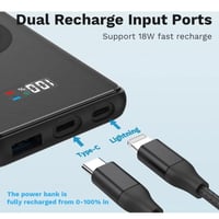 شاحن متنقل ليفوري لاسلكي وسلكي بقوة 20 واط وسعة 10...