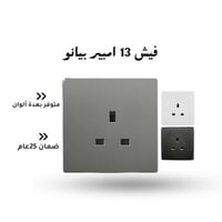 فيش 13 امبير بيانو رمادي