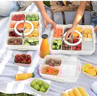 صينية تقديم بلاستيك مع غطاء الفواكة و المكسرات مكو...