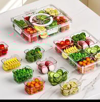 صينية تقديم بلاستيك مع غطاء الفواكة و المكسرات مكو...