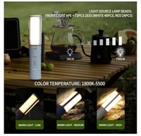 مصباح تخييم قابل لاعادة الشحن مع 6 اوضاع اضاءة 750...