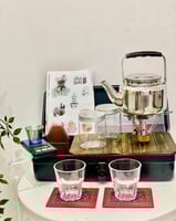 صندوق طقم عزبة شاي متكامل، وهو مثالي للرحلات والتخ...