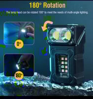 مصباح يدوي صغير وقوي برأس قابل للدوران بزاوية 180...