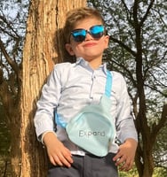 نظارات شمسية للأطفال مستطيلة، إطار نظارة أسود، عدس...