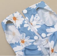 فستان أزرق للحيوانات الأليفة بطباعة زهور