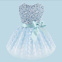 فستان أزرق للحيوانات الأليفة مطرز بأزهار