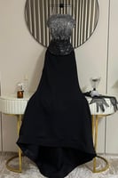 فستان اسود خرز و وخام باربي مع اكمام