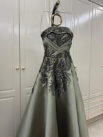 فستان فخم الخامه ميكادو مطرز خرز شك