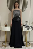 فستان اسود خرز و وخام باربي مع اكمام