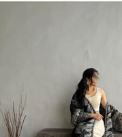 فستان خامه جازار مطرزه كبيوتر وفصوص زركون