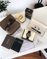 طقم متكامل ساعه جلد جوده ممتازه