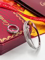 طقم كارتير اسواره مع الخاتم ذهبي وفضي