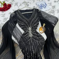 فستان تل مع تطريز كبس وفصوص الاصلي +جورجيت