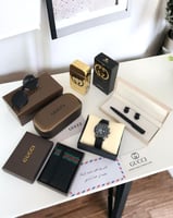 طقم متكامل ساعه جلد جوده ممتازه