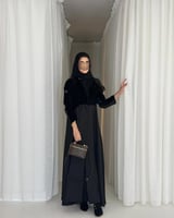 القماش مخمل + كتان لمار + طرحة