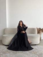 عباية ليان – جاكار مع كريب ربع كلوش