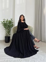 عباية سدن – كريب كوري فاخر مع قيطان أسود