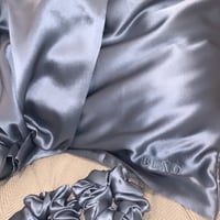 غطاء وساده حرير- light blue