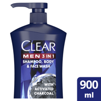 كلير للرجال 3 في 1 شامبو وغسول للجسم والوجه 900 مل