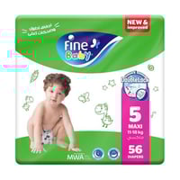 فاين بيبي حفايض أطفال مقاس 5 ماكسي العبوة الضخمة 5...