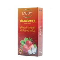 انجوي كوندومز 12 قطعة بالفراولة